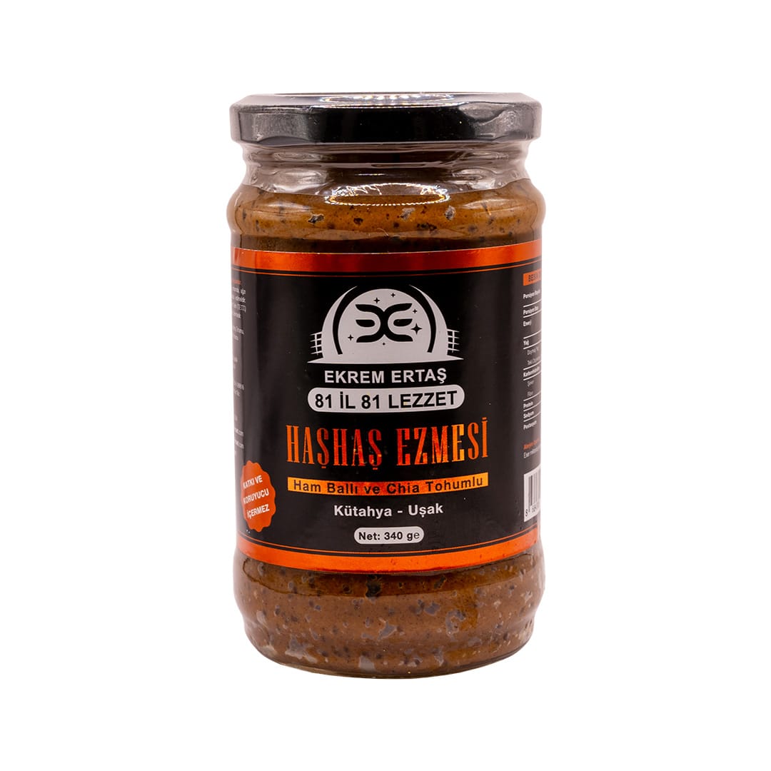 Haşhaş Ezmesi Ham Ballı ve Chia Tohumlu 340 Gr